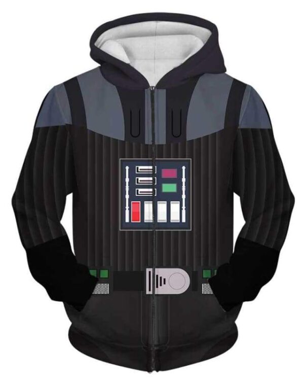 Darth Vader Costume - All Over Apparel - Zip Hoodie / S - www.secrettees.com