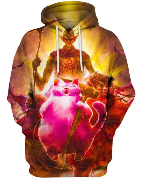 Demon And Cat - All Over Apparel - Hoodie / S - www.secrettees.com