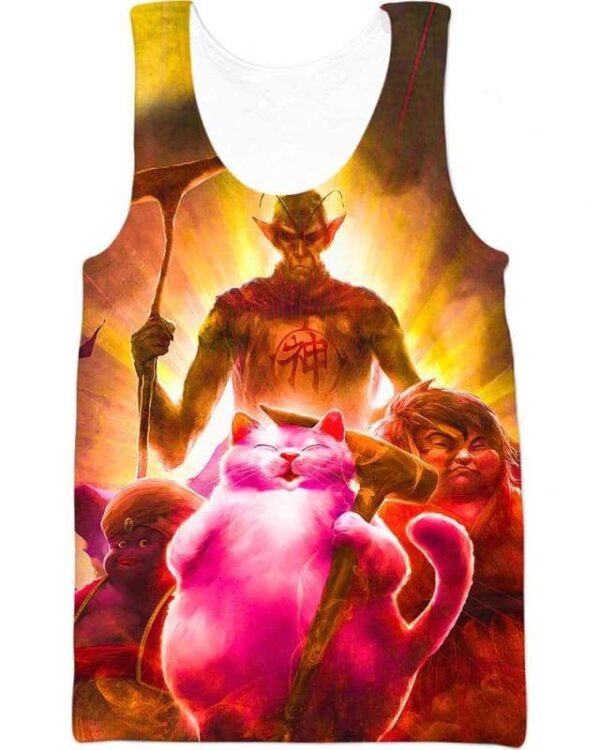 Demon And Cat - All Over Apparel - Tank Top / S - www.secrettees.com