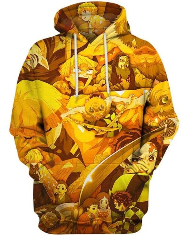 Demon Slayer All Characters - All Over Apparel - Hoodie / S - www.secrettees.com