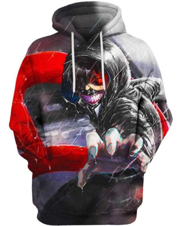 Devil Mask In The Rain - All Over Apparel - Hoodie / S - www.secrettees.com