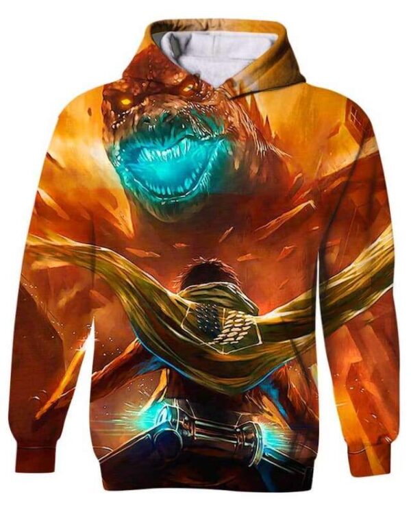 Dinosaur Attack - All Over Apparel - Kid Hoodie / S - www.secrettees.com