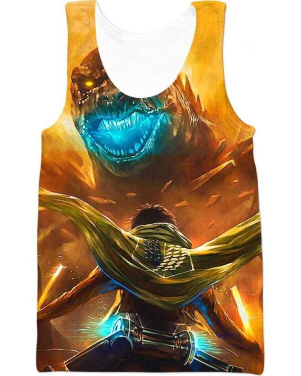 Dinosaur Attack - All Over Apparel - Tank Top / S - www.secrettees.com