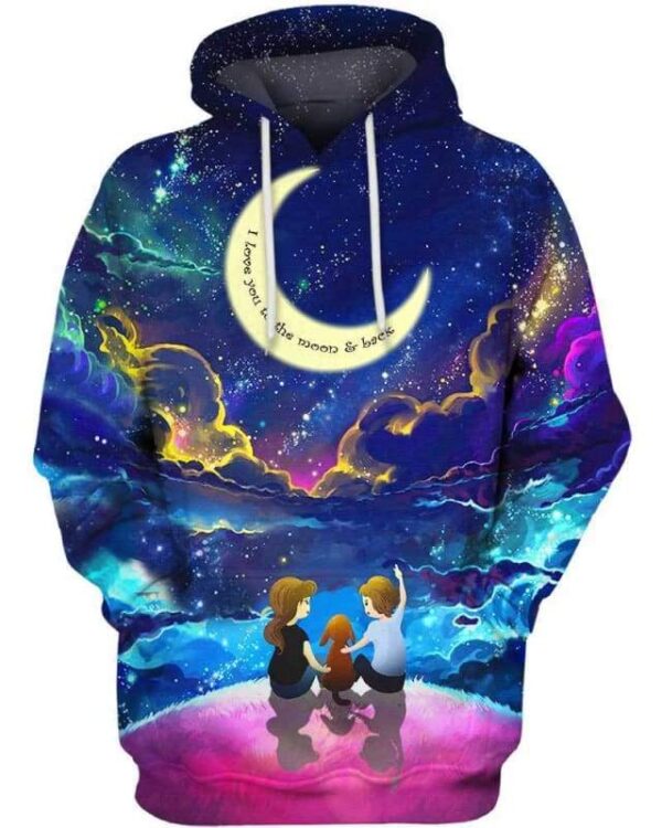 Dog I Love You To The Moon & Back - All Over Apparel - Hoodie / S - www.secrettees.com