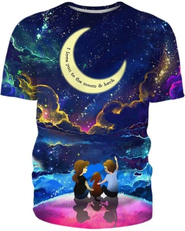 Dog I Love You To The Moon & Back - All Over Apparel - T-Shirt / S - www.secrettees.com