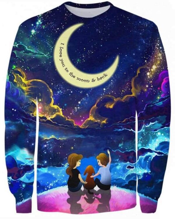 Dog I Love You To The Moon & Back - All Over Apparel - Zip Hoodie / S - www.secrettees.com