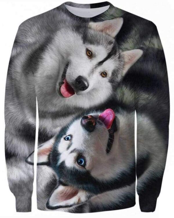 Dogs Husky Yin Yang - All Over Apparel - Sweatshirt / S - www.secrettees.com