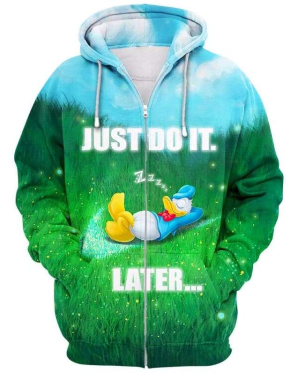 Donald - Just Do It Later - All Over Apparel - Zip Hoodie / S - www.secrettees.com