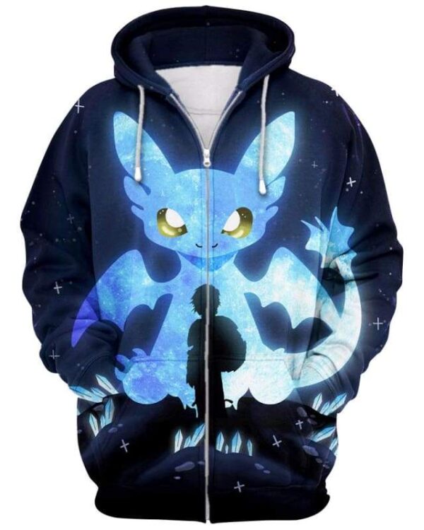 Dragon Moon Glows - All Over Apparel - Zip Hoodie / S - www.secrettees.com