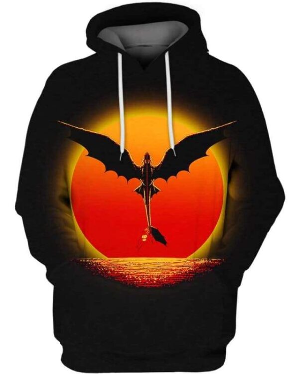 Dragon on Sunset - All Over Apparel - Hoodie / S - www.secrettees.com