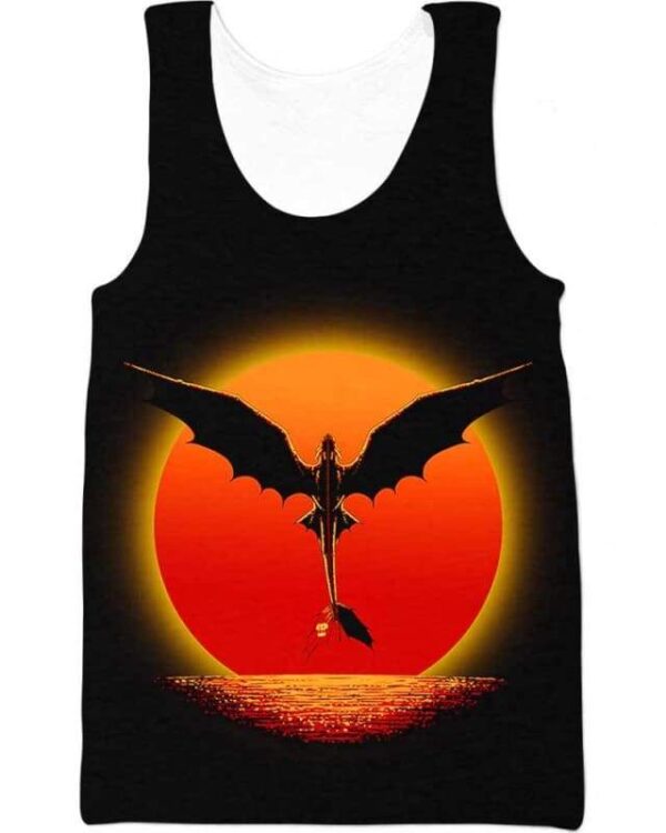 Dragon on Sunset - All Over Apparel - Tank Top / S - www.secrettees.com