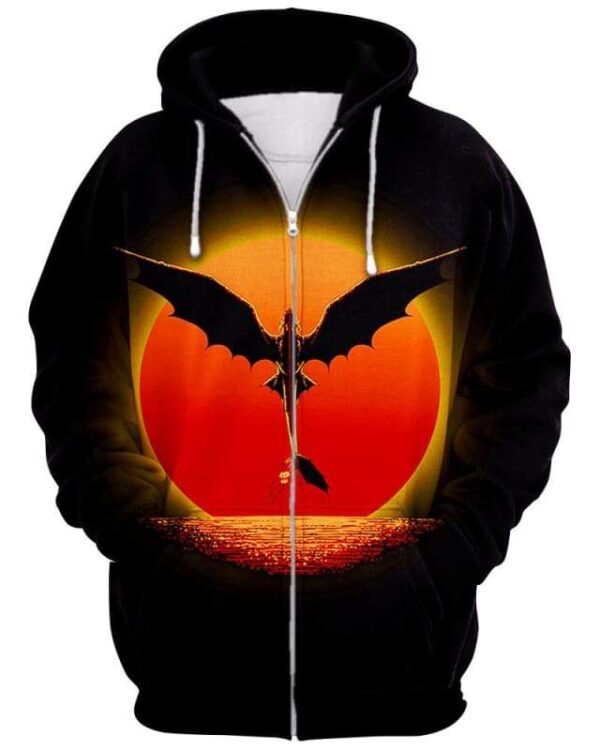 Dragon on Sunset - All Over Apparel - Zip Hoodie / S - www.secrettees.com