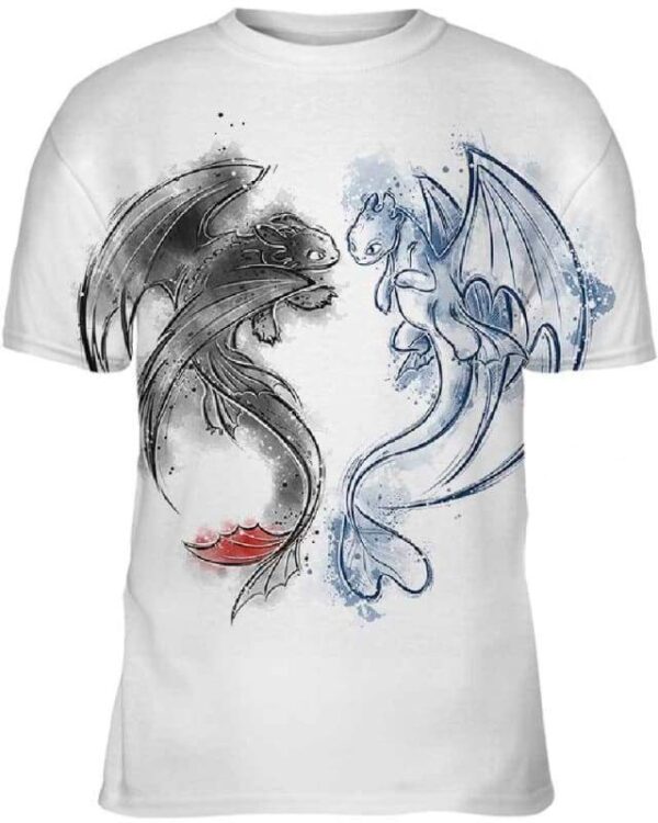 Dragons Calligraphy Draw - All Over Apparel - Kid Tee / S - www.secrettees.com