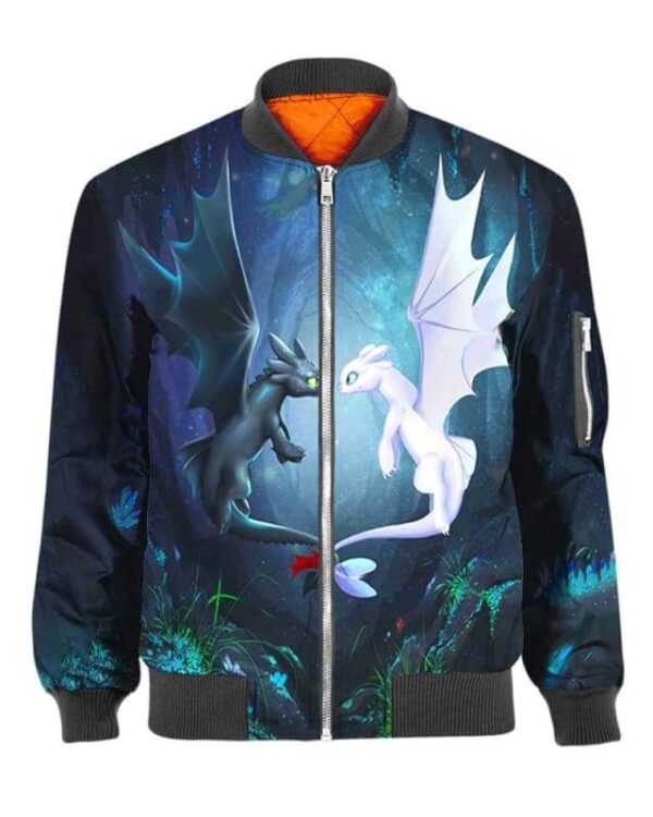 Dragons Toothless Love - All Over Apparel - Bomber / S - www.secrettees.com