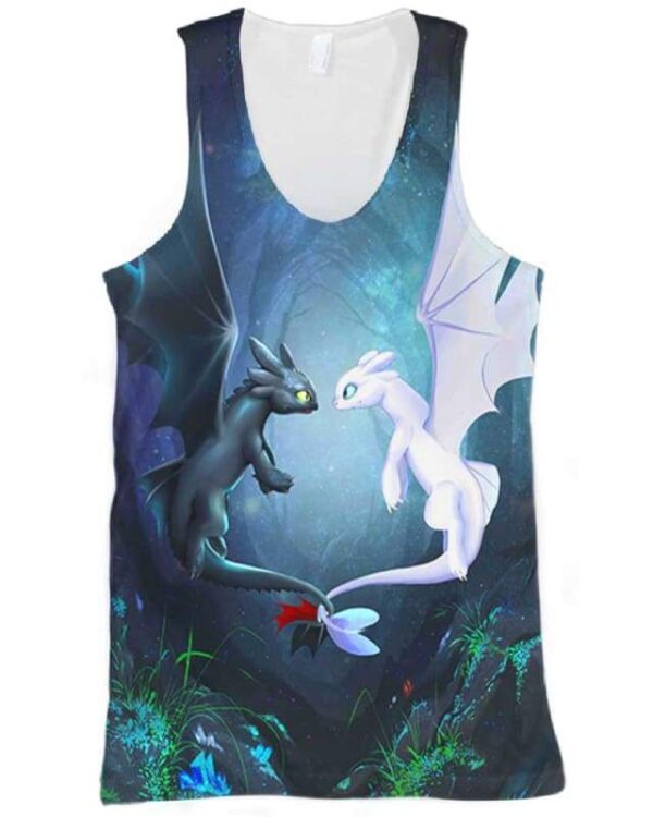 Dragons Toothless Love - All Over Apparel - Tank Top / S - www.secrettees.com