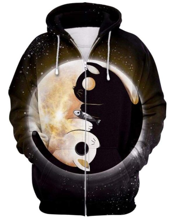 Eclipse Kittens - All Over Apparel - Zip Hoodie / S - www.secrettees.com