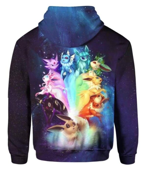 Eeveelution Rainbow - All Over Apparel - www.secrettees.com