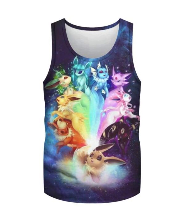 Eeveelution Rainbow - All Over Apparel - Tank Top / S - www.secrettees.com