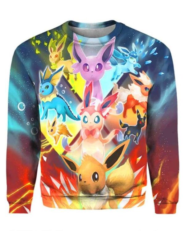 Eeveelution - All Over Apparel - Sweatshirt / S - www.secrettees.com