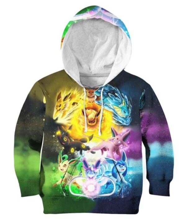 Eeveelutions Power - All Over Apparel - Kid Hoodie / S - www.secrettees.com