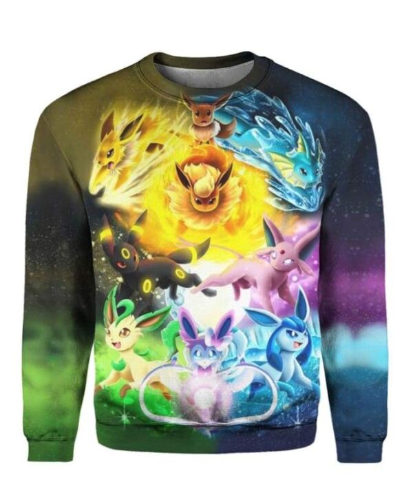 Eeveelutions Power - All Over Apparel - Sweatshirt / S - www.secrettees.com