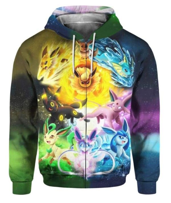 Eeveelutions Power - All Over Apparel - Zip Hoodie / S - www.secrettees.com