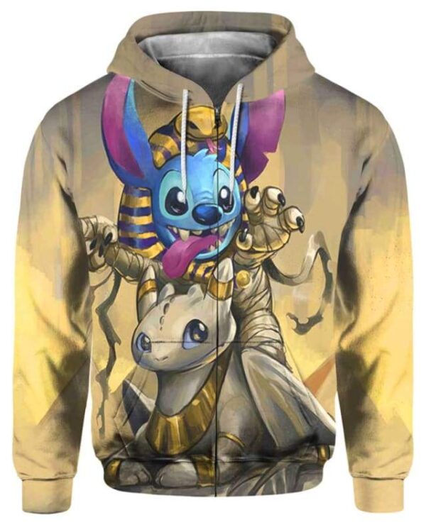 Egypt Cute Stitch - All Over Apparel - Zip Hoodie / S - www.secrettees.com