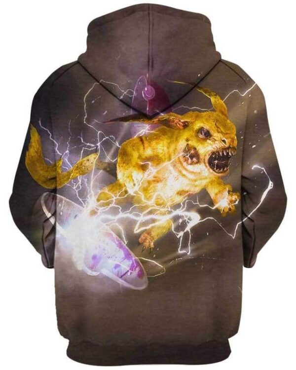 Electric Pikachu Angry - All Over Apparel - www.secrettees.com