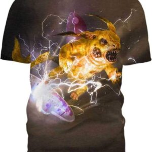 Electric Pikachu Angry - All Over Apparel - T-Shirt / S - www.secrettees.com