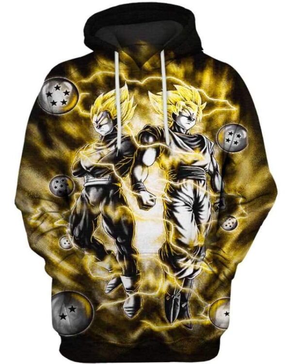 Electrifying Goku - All Over Apparel - Hoodie / S - www.secrettees.com