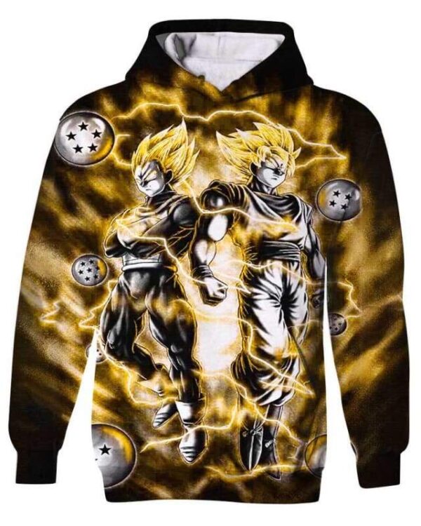 Electrifying Goku - All Over Apparel - Kid Hoodie / S - www.secrettees.com