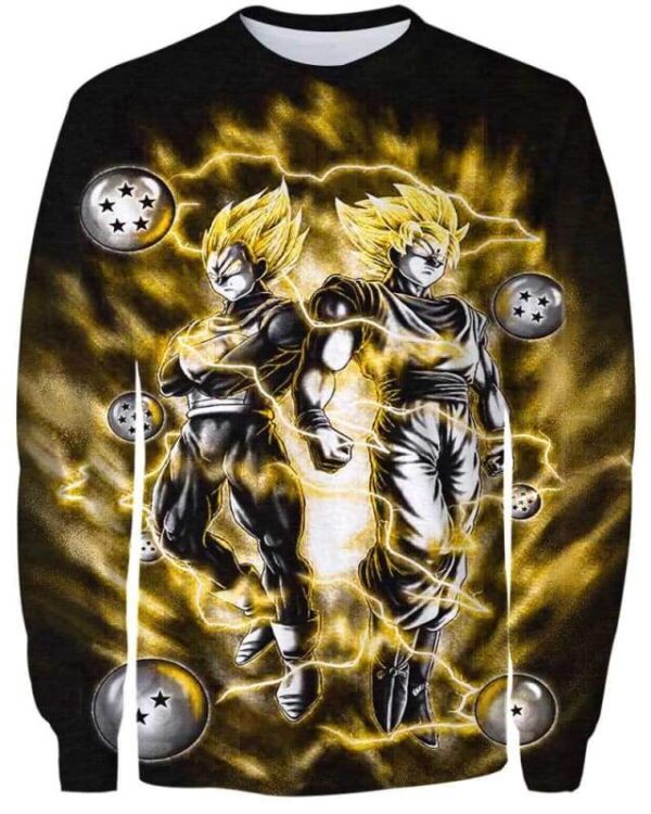 Electrifying Goku - All Over Apparel - Sweatshirt / S - www.secrettees.com