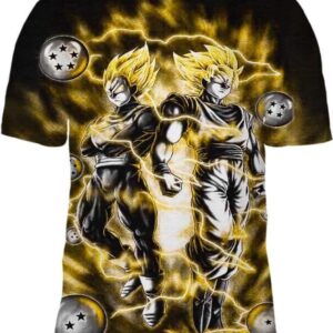 Electrifying Goku - All Over Apparel - T-Shirt / S - www.secrettees.com