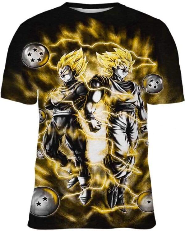 Electrifying Goku - All Over Apparel - T-Shirt / S - www.secrettees.com