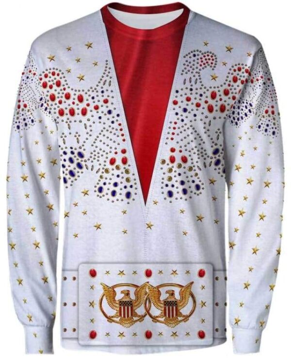 Elvis Presley Costume - All Over Apparel - Sweatshirt / S - www.secrettees.com
