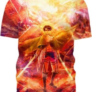 Eren On Fire - All Over Apparel - T-Shirt / S - www.secrettees.com