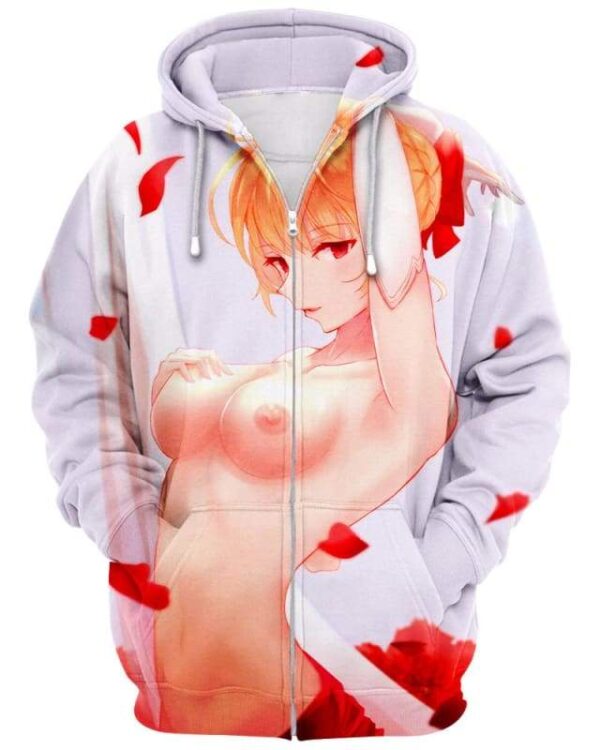 Falling Roses - All Over Apparel - Zip Hoodie / S - www.secrettees.com