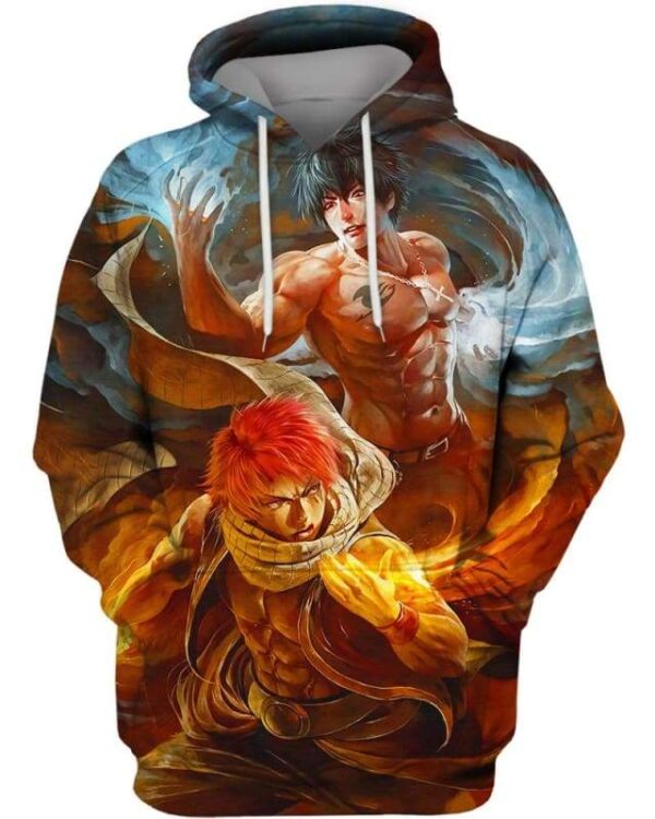 Fire And Ice - All Over Apparel - Hoodie / S - www.secrettees.com