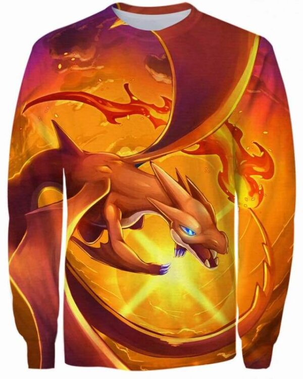 Fire Dragon - All Over Apparel - Sweatshirt / S - www.secrettees.com