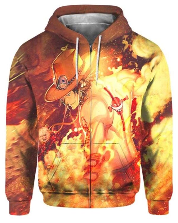 Fire Fist - All Over Apparel - Zip Hoodie / S - www.secrettees.com