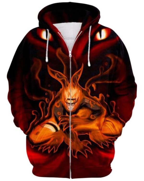 Fire Knight - All Over Apparel - Zip Hoodie / S - www.secrettees.com