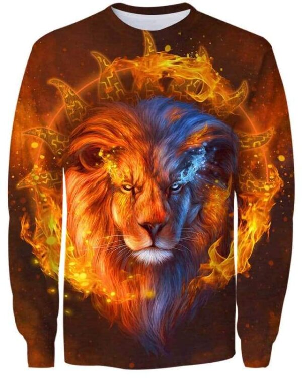 Fire Lion - All Over Apparel - Sweatshirt / S - www.secrettees.com