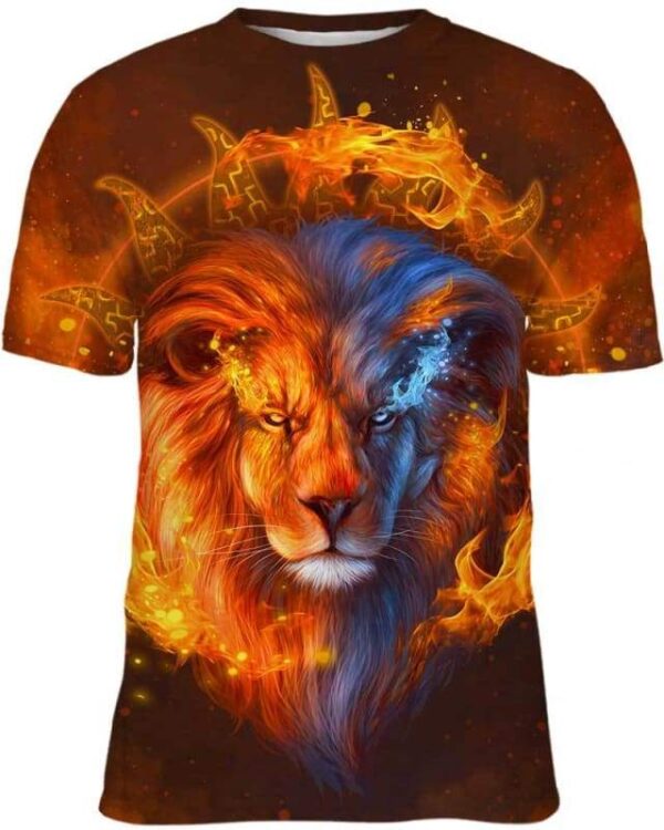 Fire Lion - All Over Apparel - T-Shirt / S - www.secrettees.com