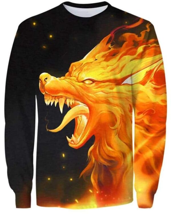 Fire Wolf - All Over Apparel - Sweatshirt / S - www.secrettees.com