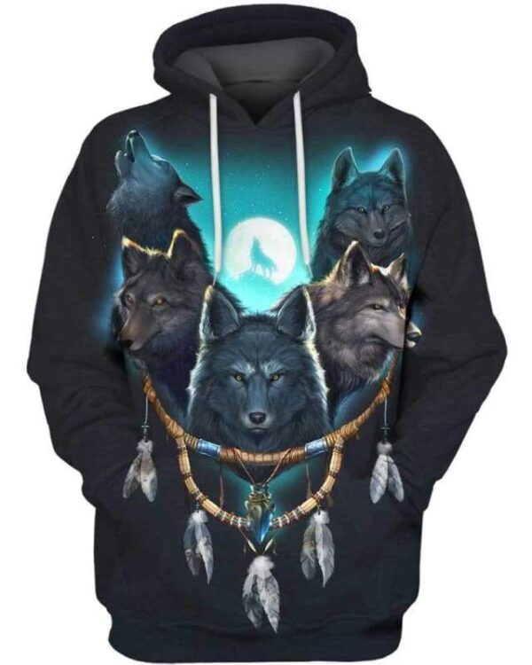 Five Wolves - All Over Apparel - Hoodie / S - www.secrettees.com