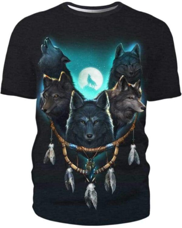 Five Wolves - All Over Apparel - T-Shirt / S - www.secrettees.com