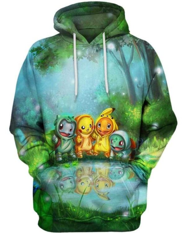 Forest Friends Pokemon - All Over Apparel - Hoodie / S - www.secrettees.com