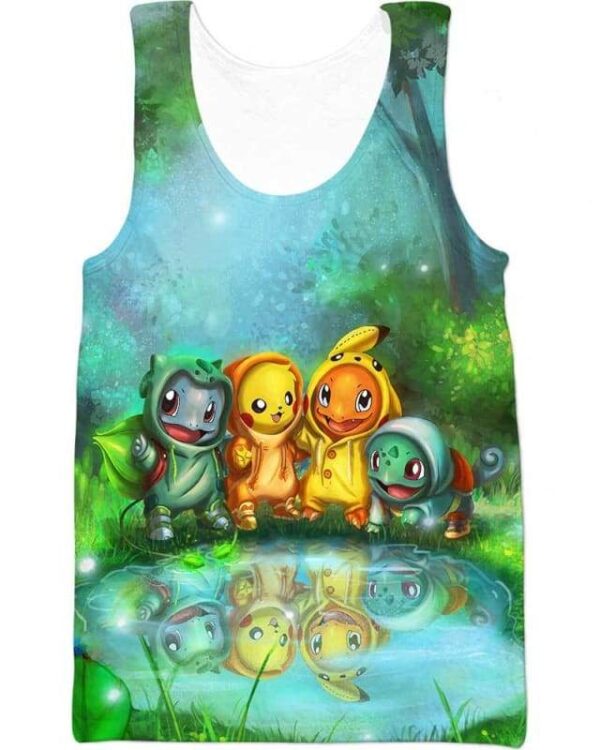 Forest Friends Pokemon - All Over Apparel - Tank Top / S - www.secrettees.com