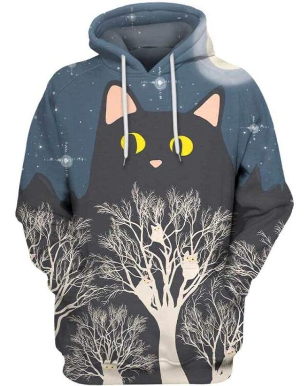 Forest Night Cats - All Over Apparel - Hoodie / S - www.secrettees.com