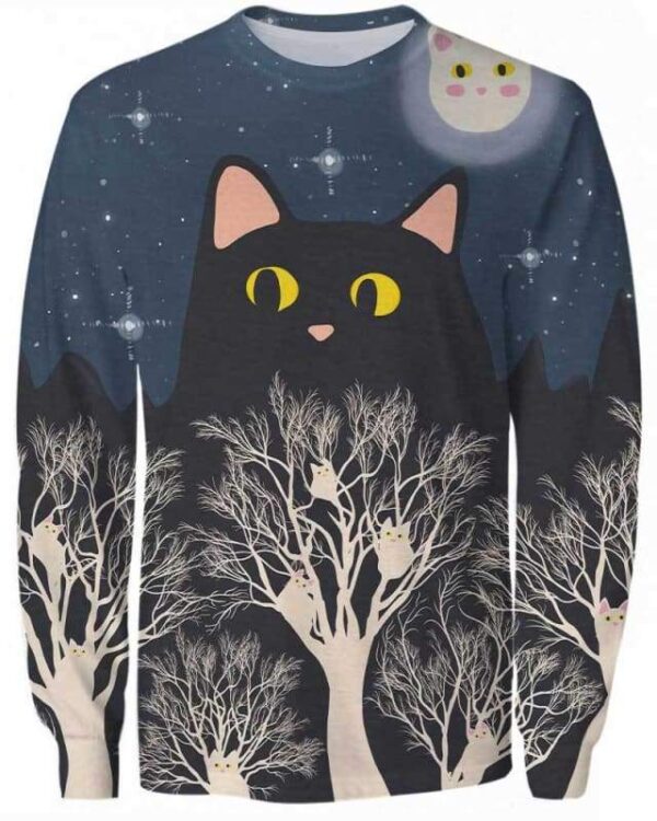 Forest Night Cats - All Over Apparel - Sweatshirt / S - www.secrettees.com